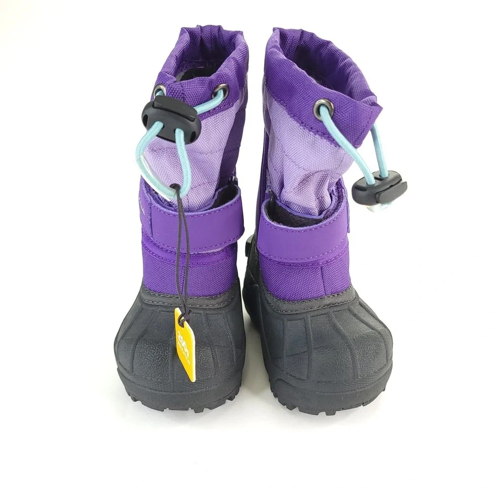 Columbia‎ Powderbug Plus II Snow Boots Toddler 4 Purple Black Winter Insulated